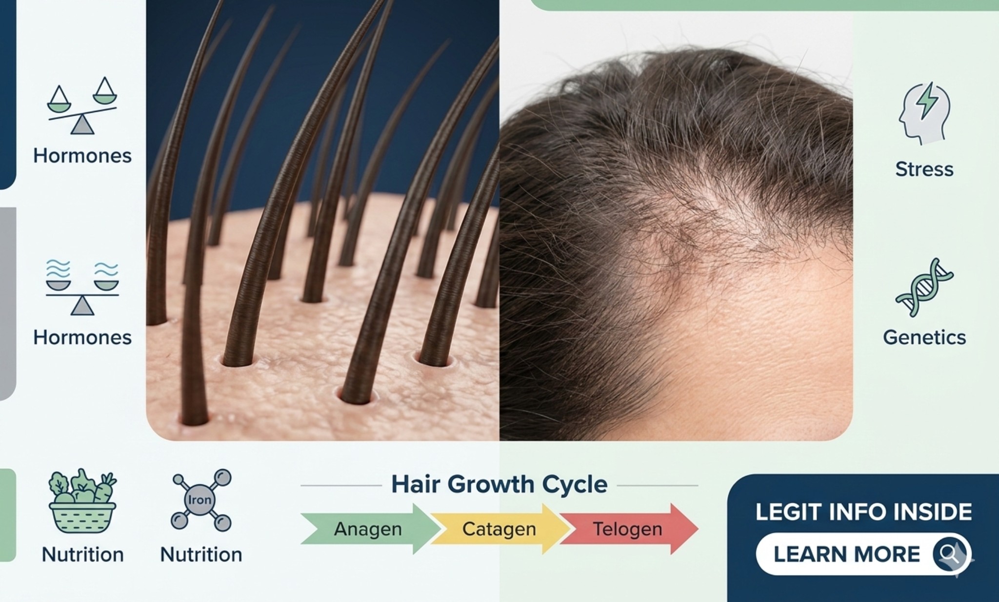 Hair Loss Causes Explained: Stress, Hormones, Genetics, and Deficiencies