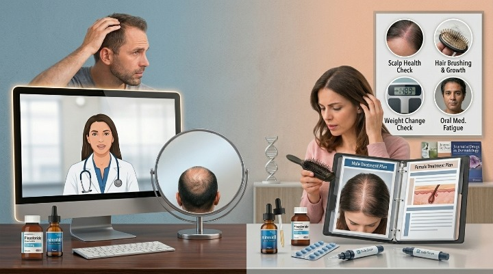 Hair Loss in Men vs Women: Best Telehealth Treatment Options